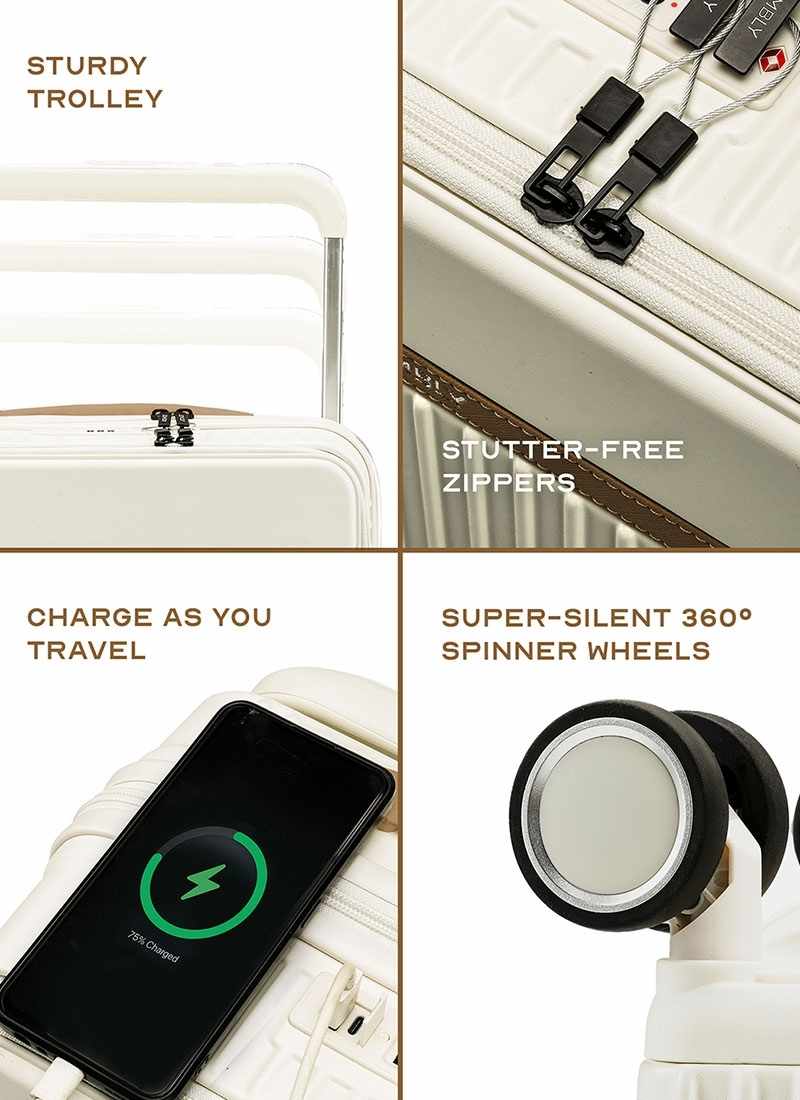 RoverPro | Moon-White | Cabin Hard Luggage