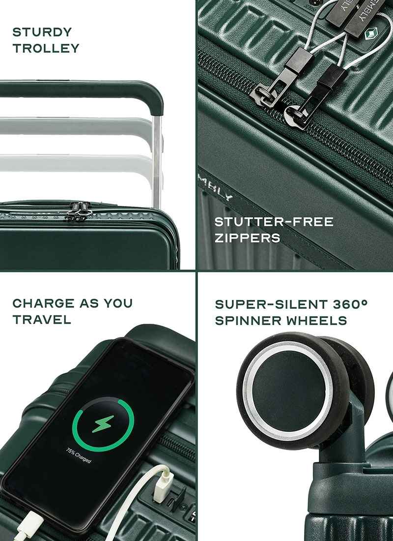 RoverPro | Green | Cabin Hard Luggage