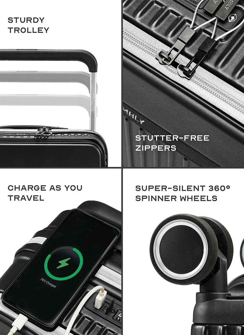 RoverPro | Black | Cabin Hard Luggage