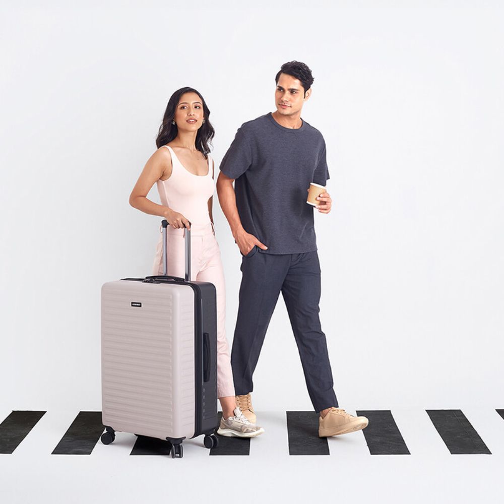 Two Tone | Ivory-Grey | Medium Hard Luggage