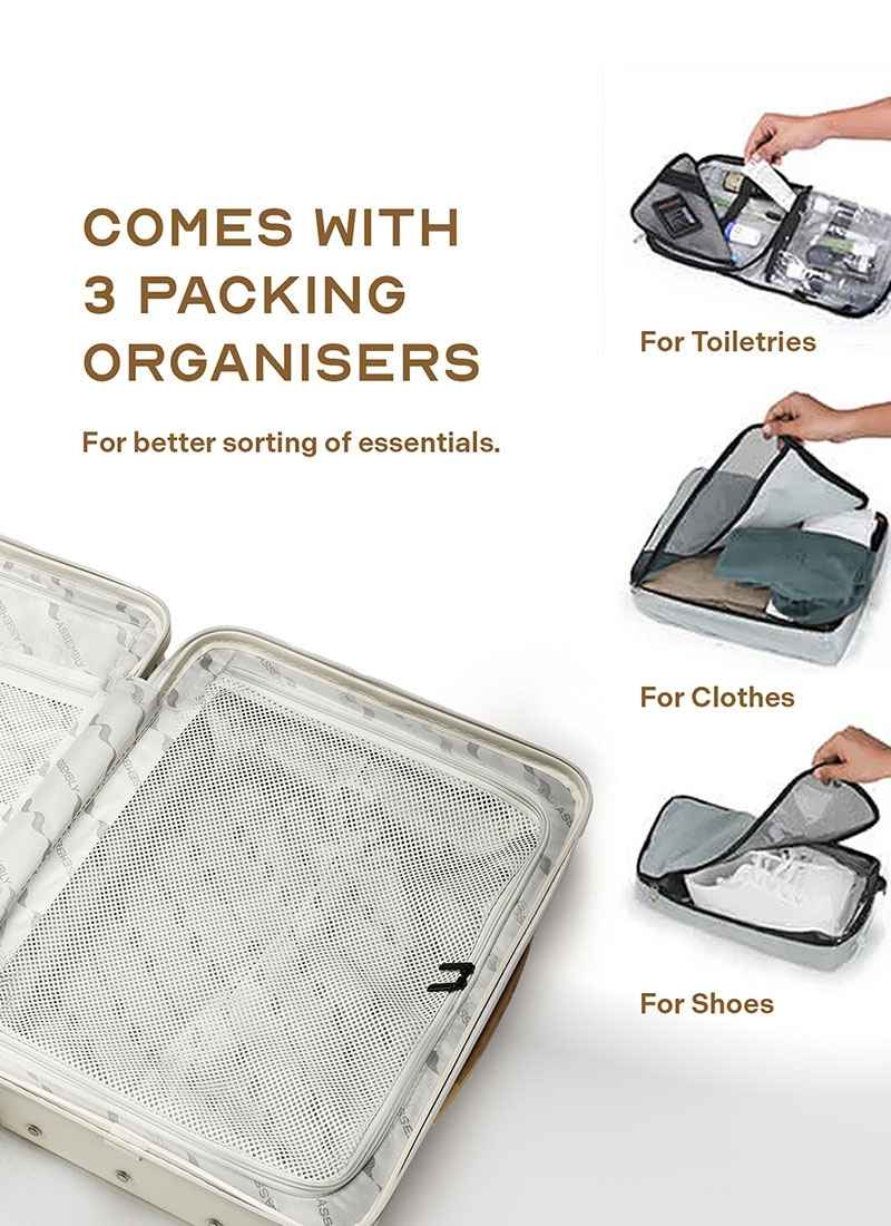 RoverPro | Moon-White | Cabin Hard Luggage