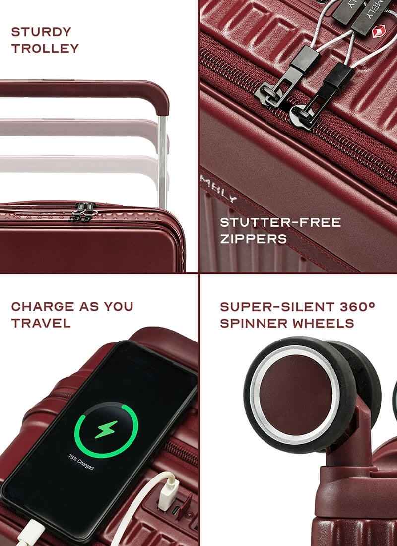 Rover Pro Combo | Wine | Set of 3 Luggage