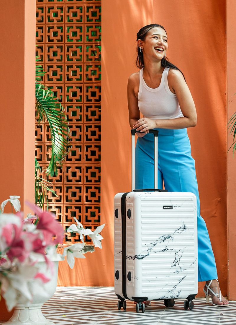 Stark | Marble Print | Medium Hard Luggage