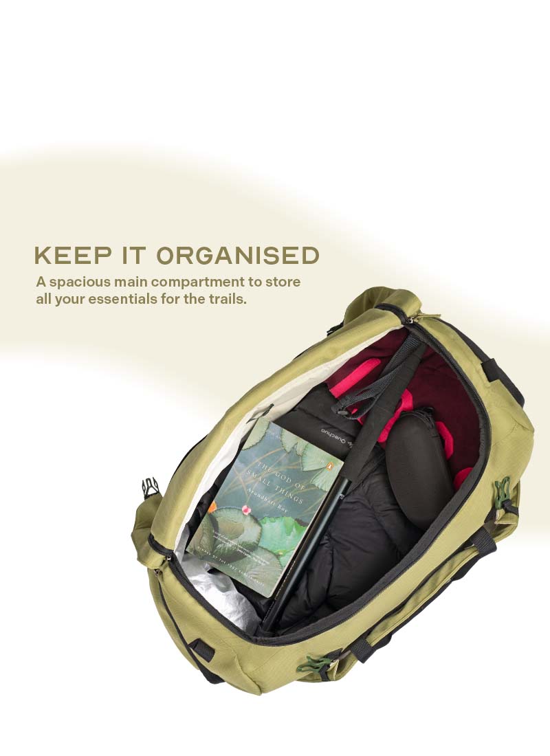 Scape Duffle | Green | Duffle Bag For Trekking Or Casual Trips