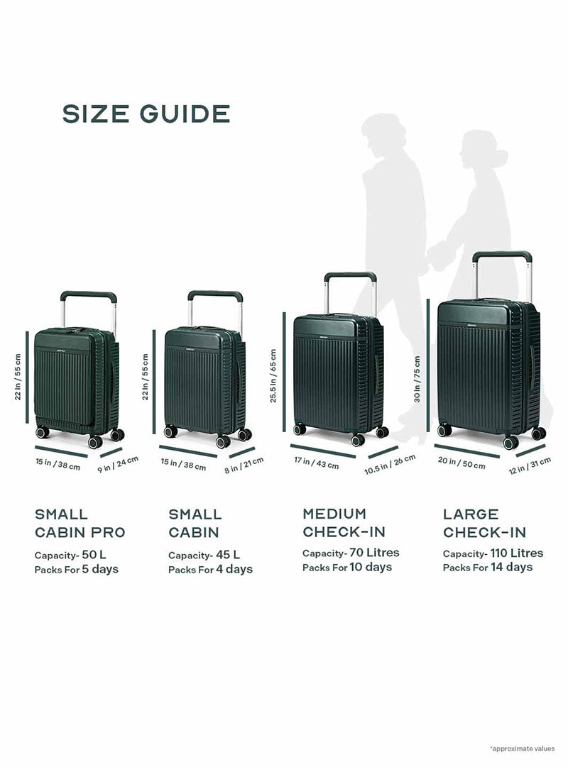 Rover Pro Combo | Green | CabinPro+Medium Hard Luggage