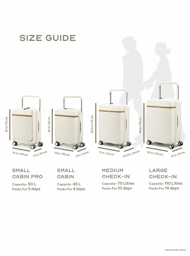RoverPro | Moon-White | Cabin Hard Luggage