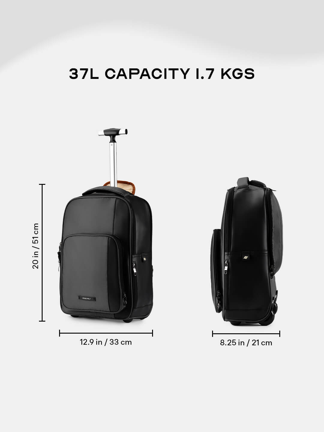 Jetson | Black | Laptop Trolley Backpack