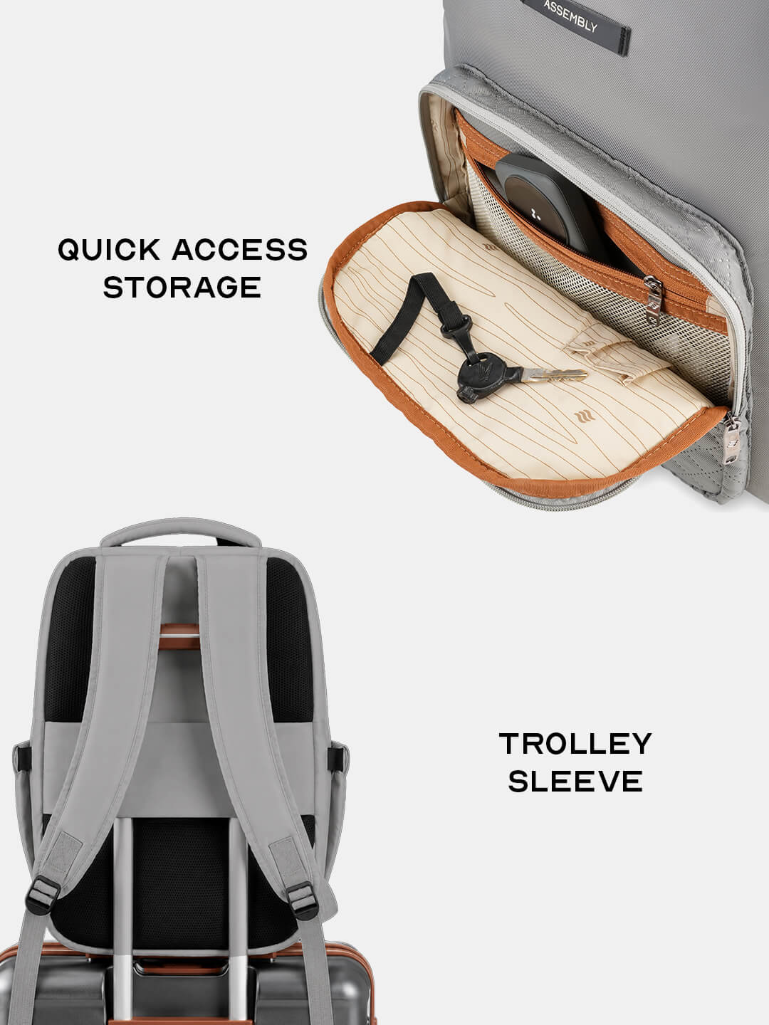 Pixel Laptop Backpack | Grey | Everyday Travel Bag for Work & College