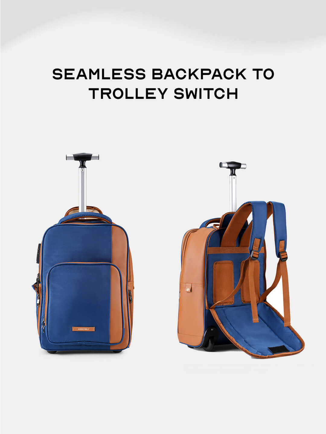 Jetson | Blue | Laptop Trolley Backpack