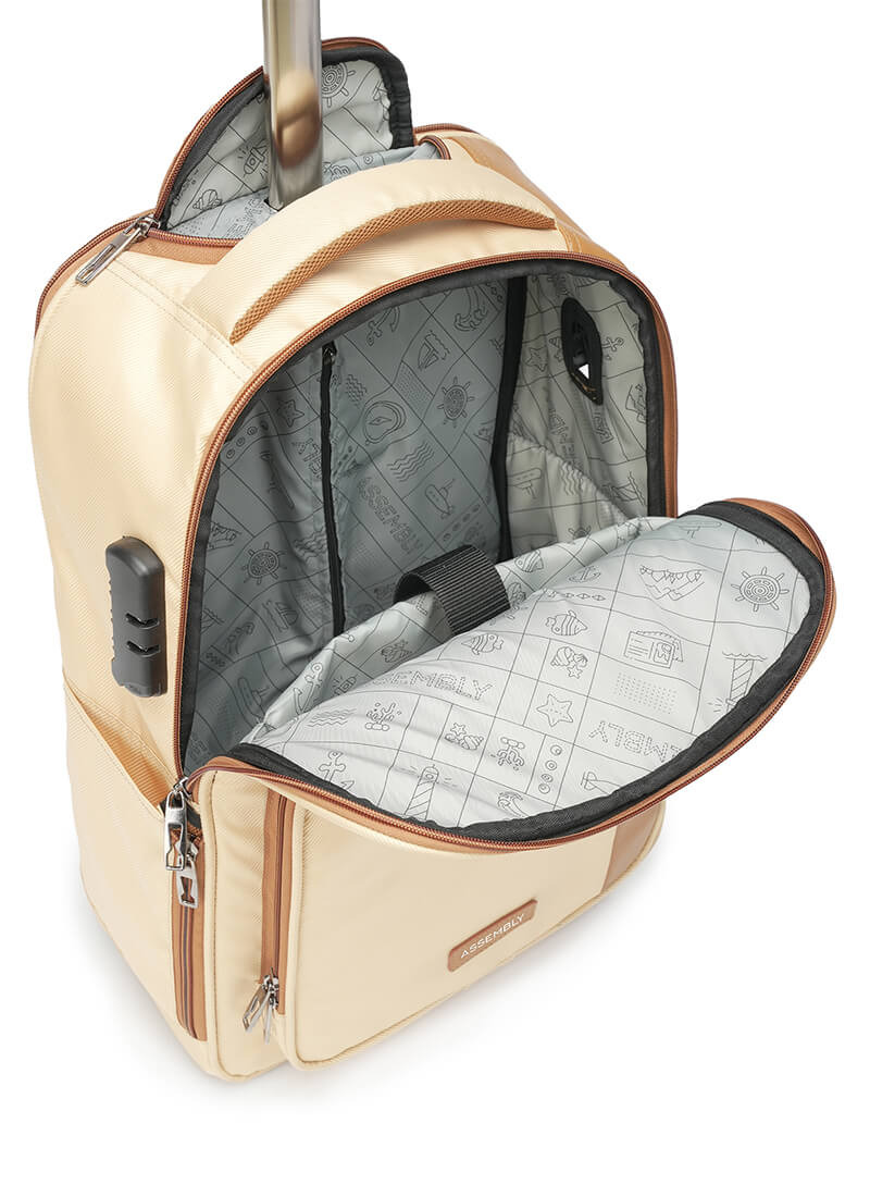 Jetson | Beige | Laptop Trolley Backpack