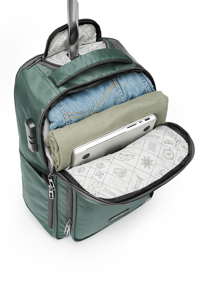 Jetson | Green | Laptop Trolley Backpack