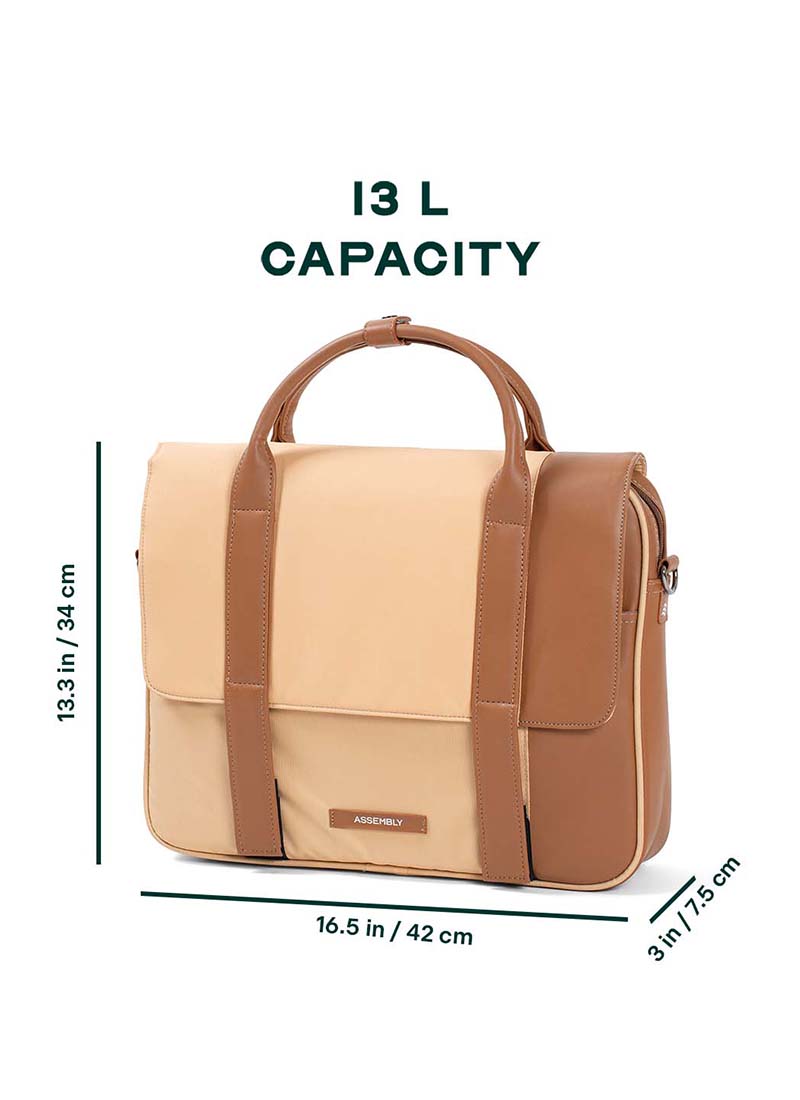 Urbix | Beige | Premium Laptop Messenger Bag