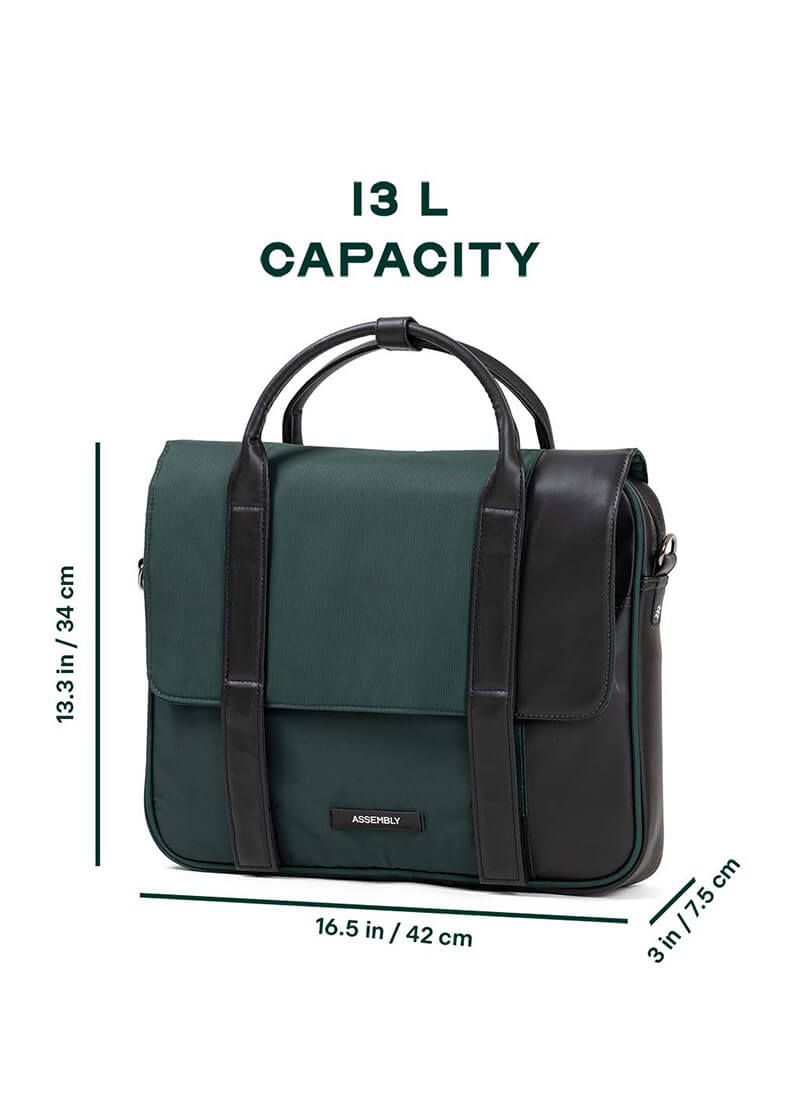 Urbix | Green | Premium Laptop Messenger Bag