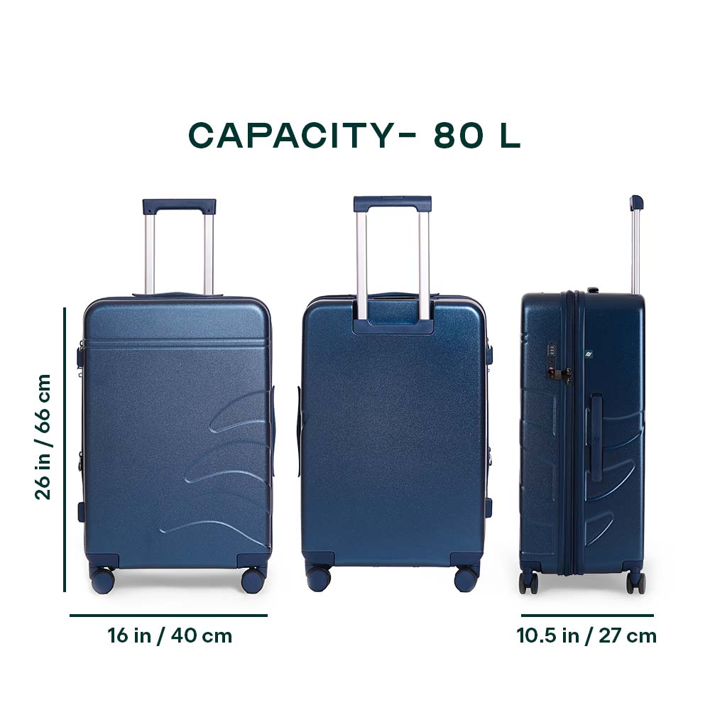 Flowe | Navy Blue | Medium Hard Luggage