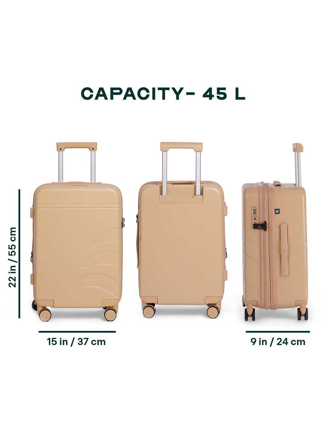 Flowe | Beige | Cabin Hard Luggage
