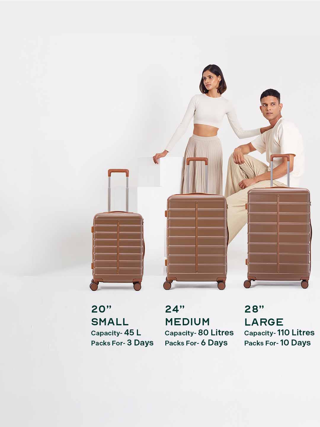 Odyssey Combo | Brown | Cabin+Medium Hard Luggage