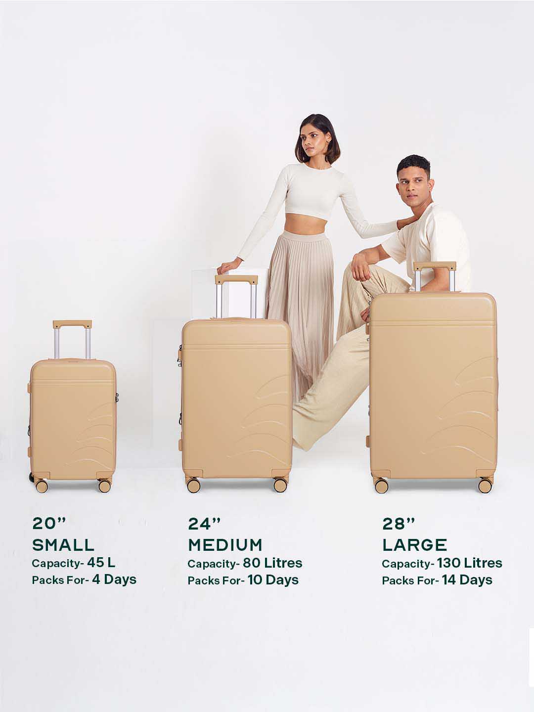 Flowe | Beige | Cabin Hard Luggage