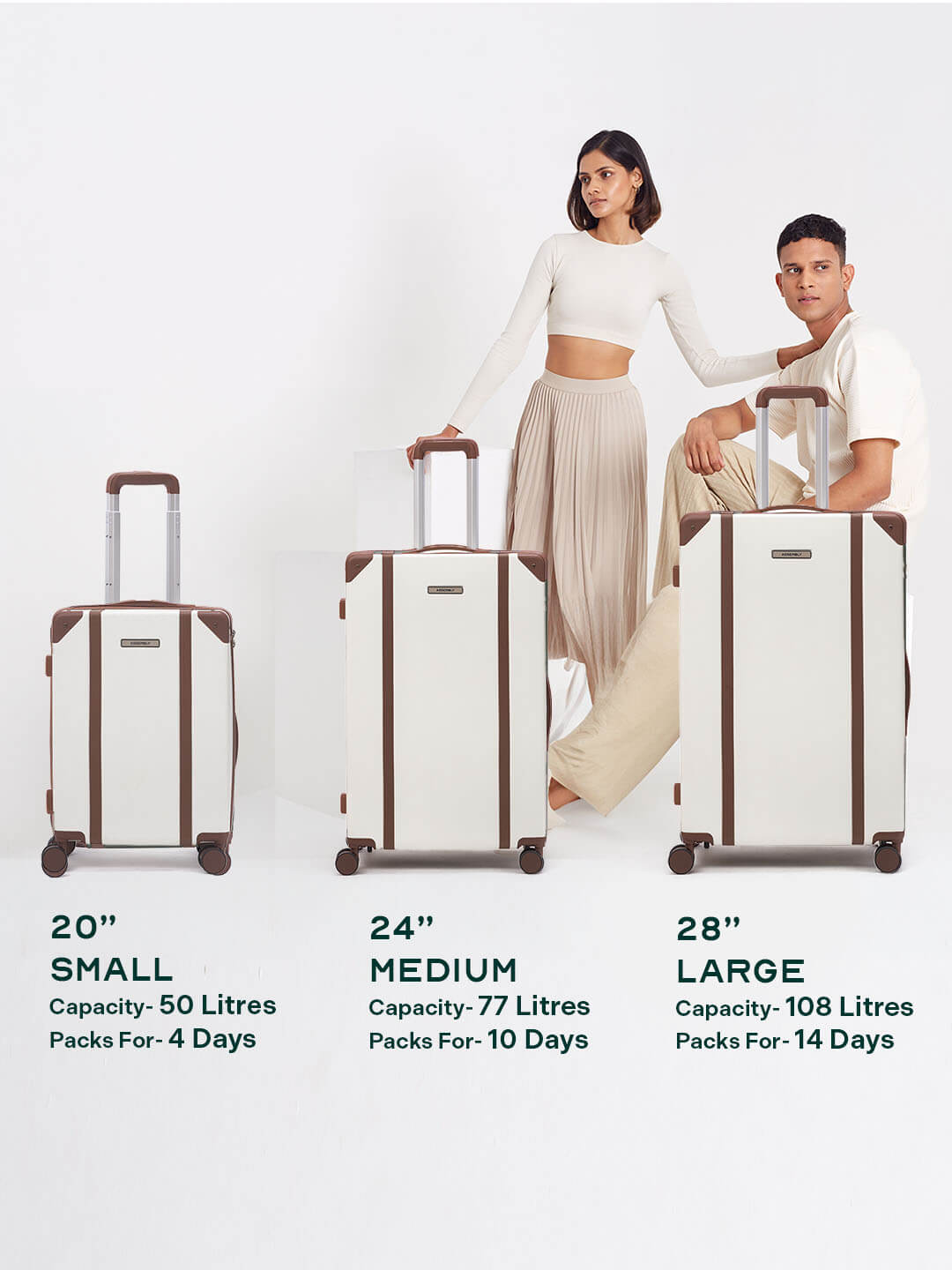 Vintage | Moon-White | Medium Hard Luggage