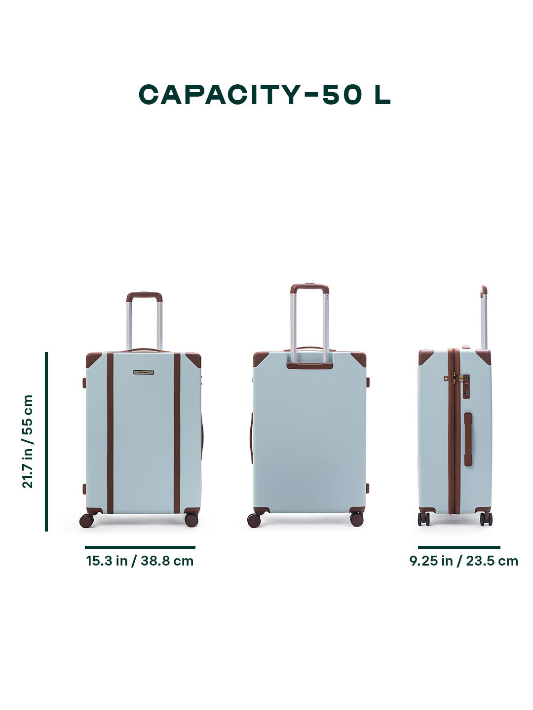 Vintage | Cadet Blue | Cabin Hard Luggage