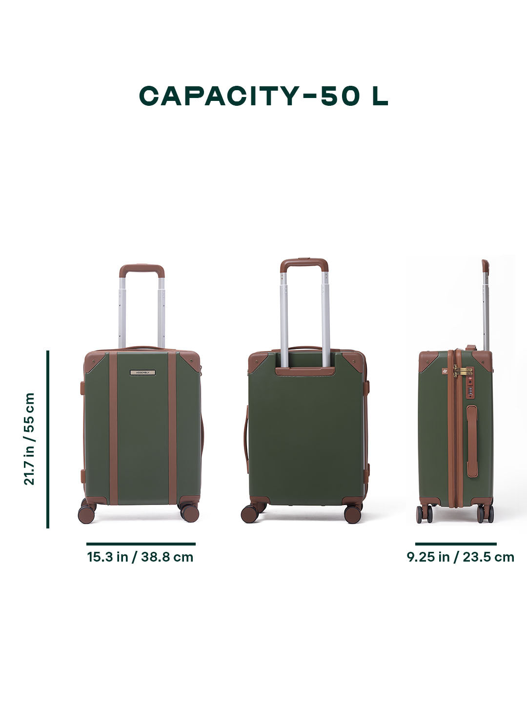 Vintage | Green | Cabin Hard Luggage