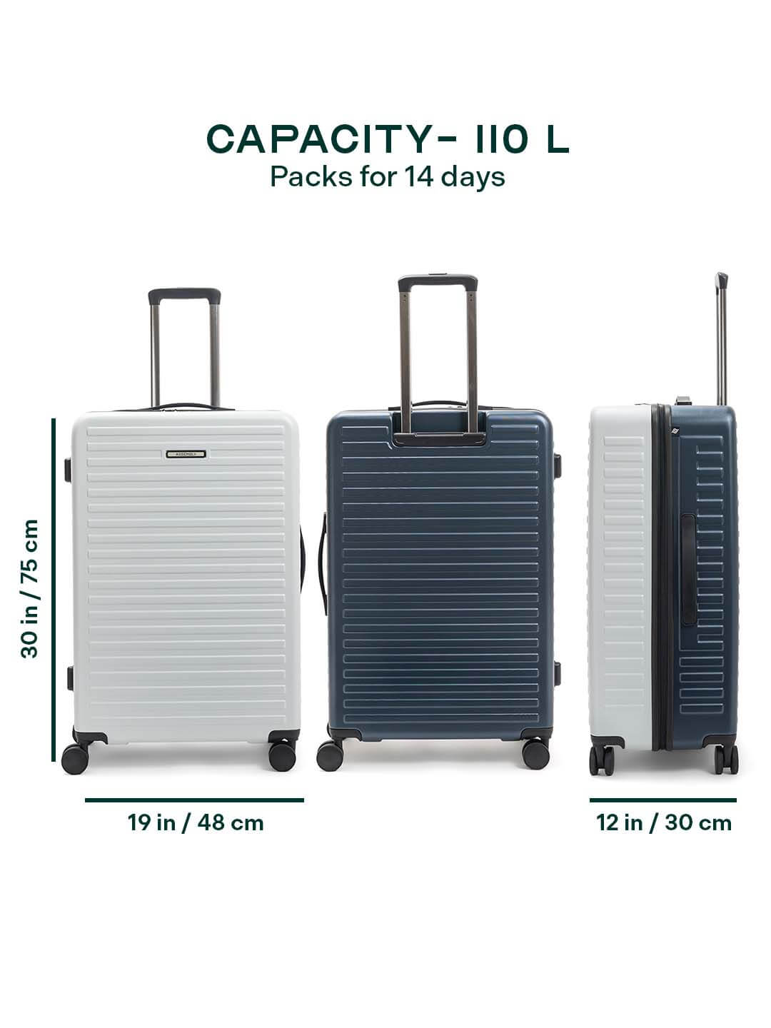 Two Tone | White-Blue | Large Hard Luggage
