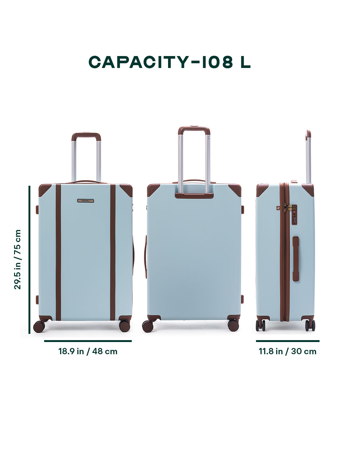 Vintage | Cadet Blue | Large Hard Luggage