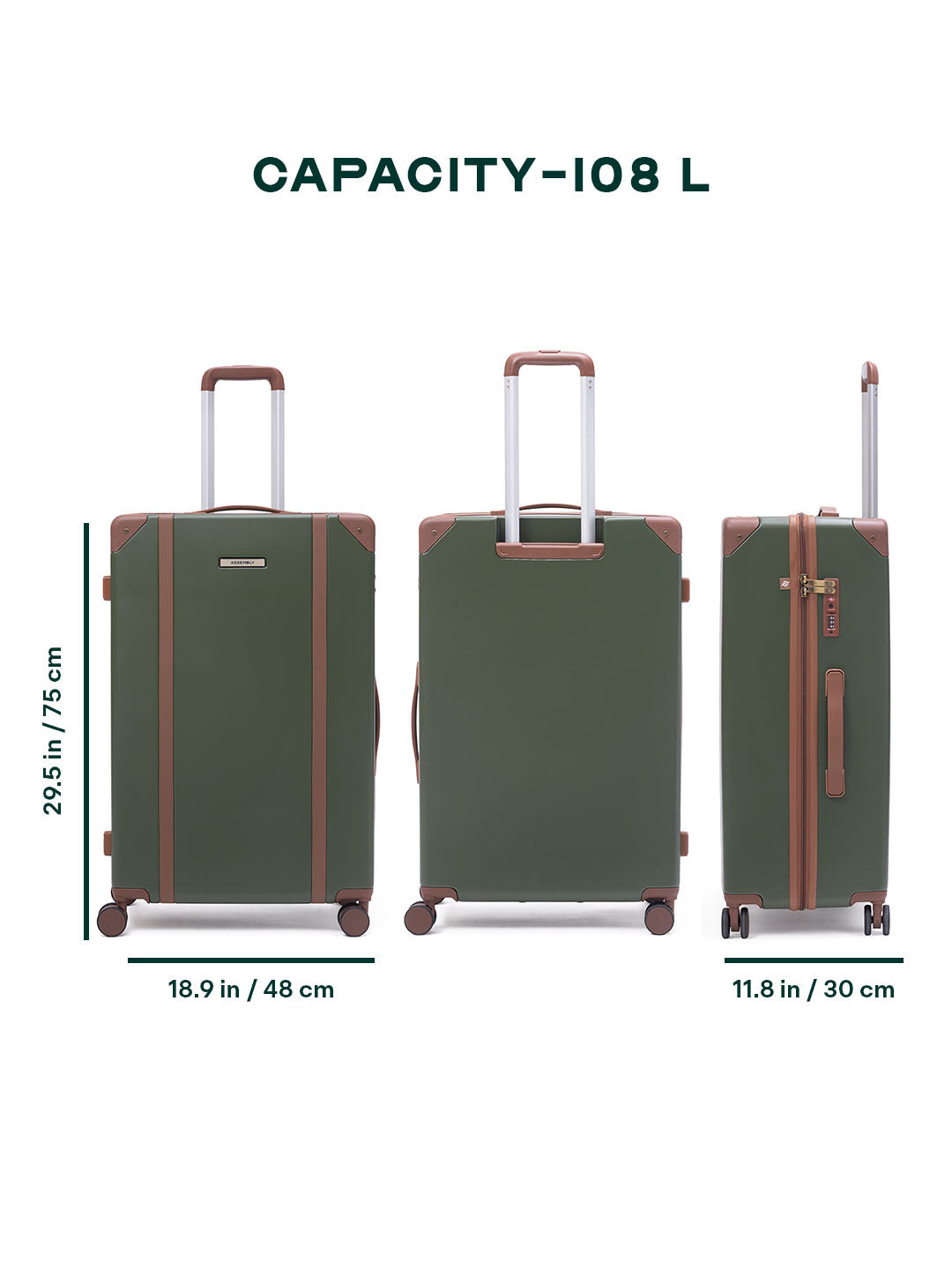 Vintage | Green | Large Hard Luggage