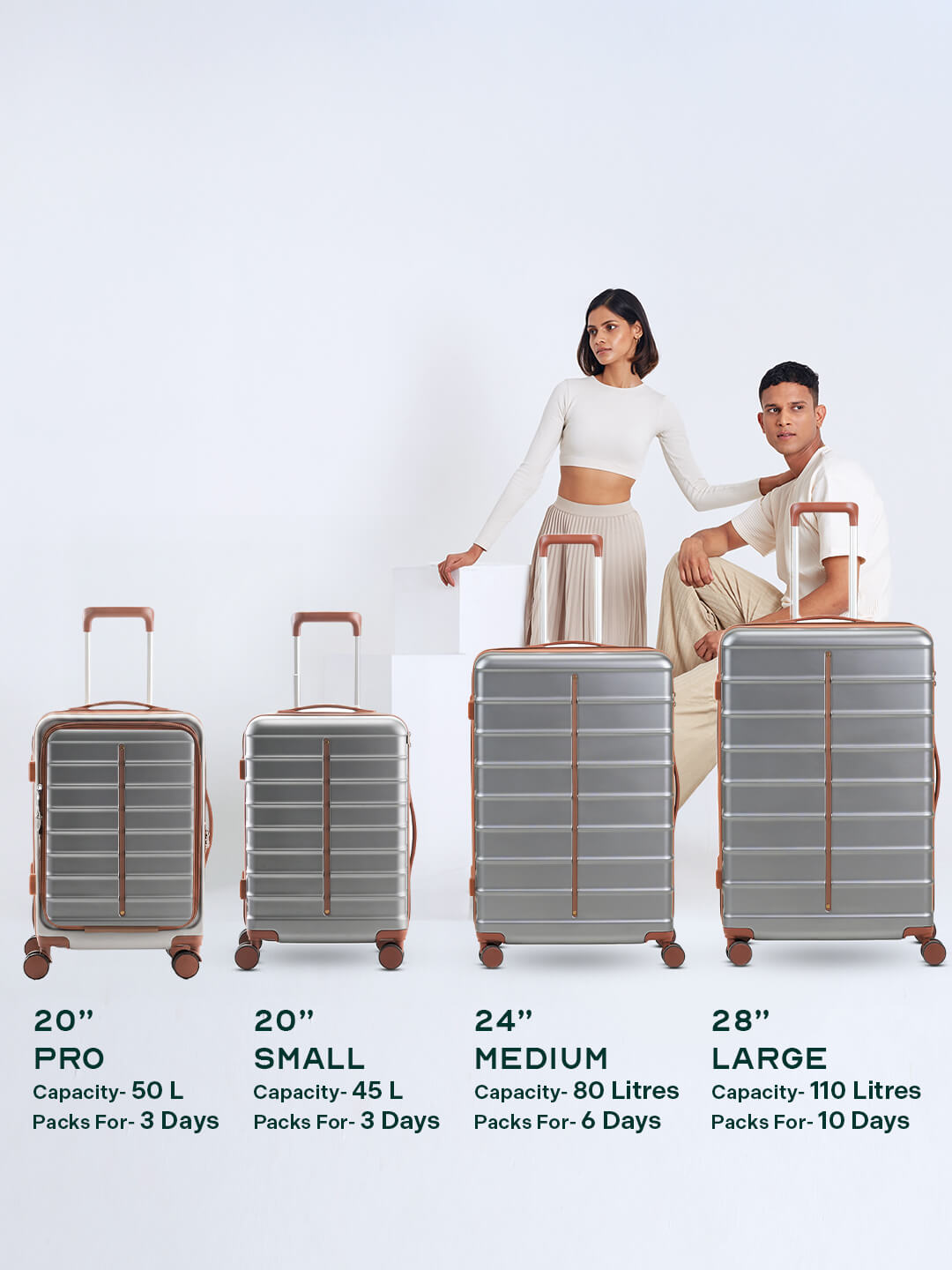 OdysseyPro Combo | Grey | CabinPro+Medium Hard Luggage