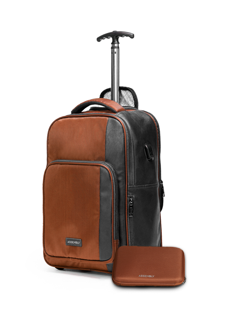 Backpacker Combo Rust Trolley Backpack+TechKit+Packing Cube