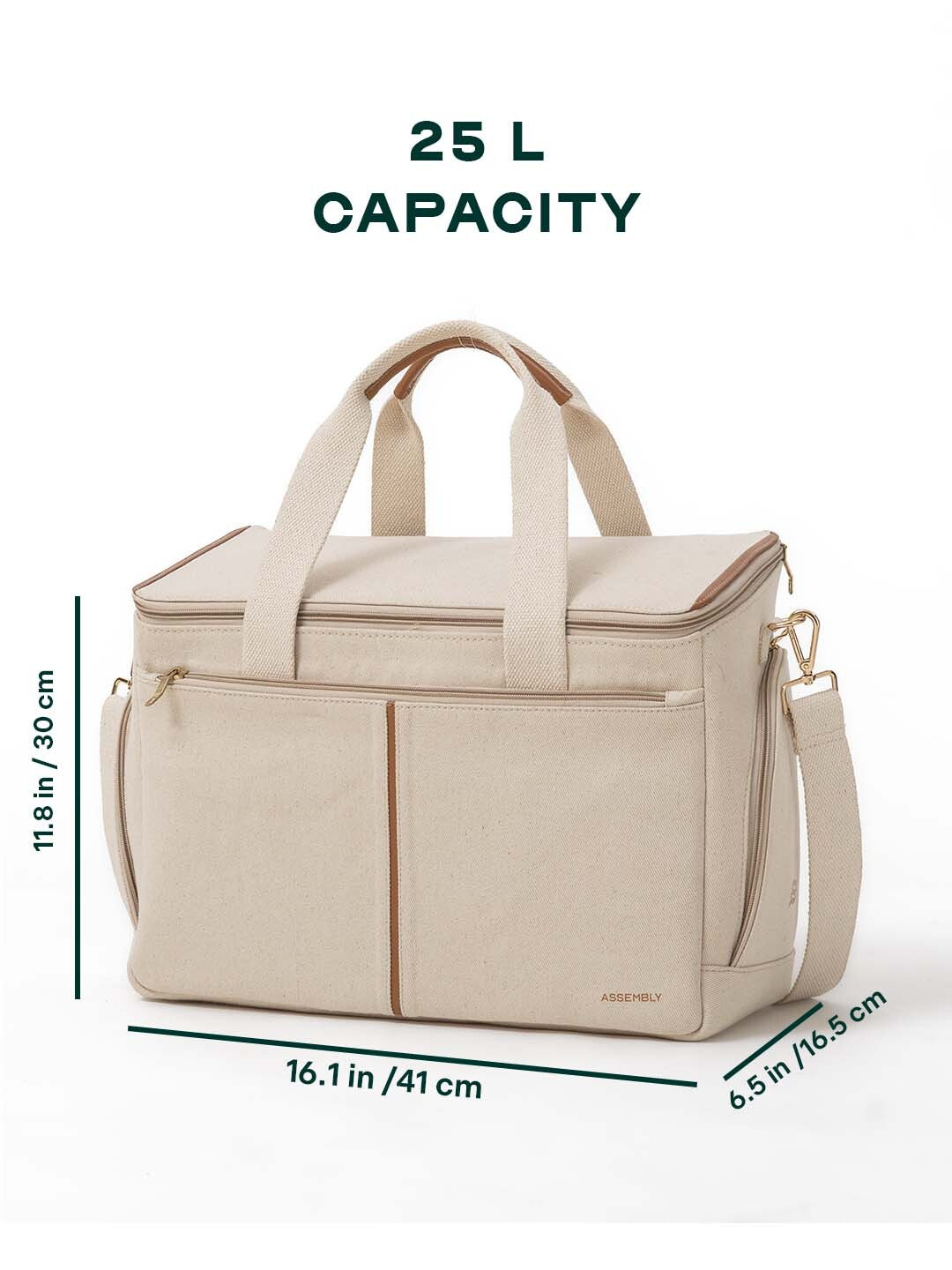 Iris Duffle | Beige | 25L Travel & Work Bag with Detachable Straps