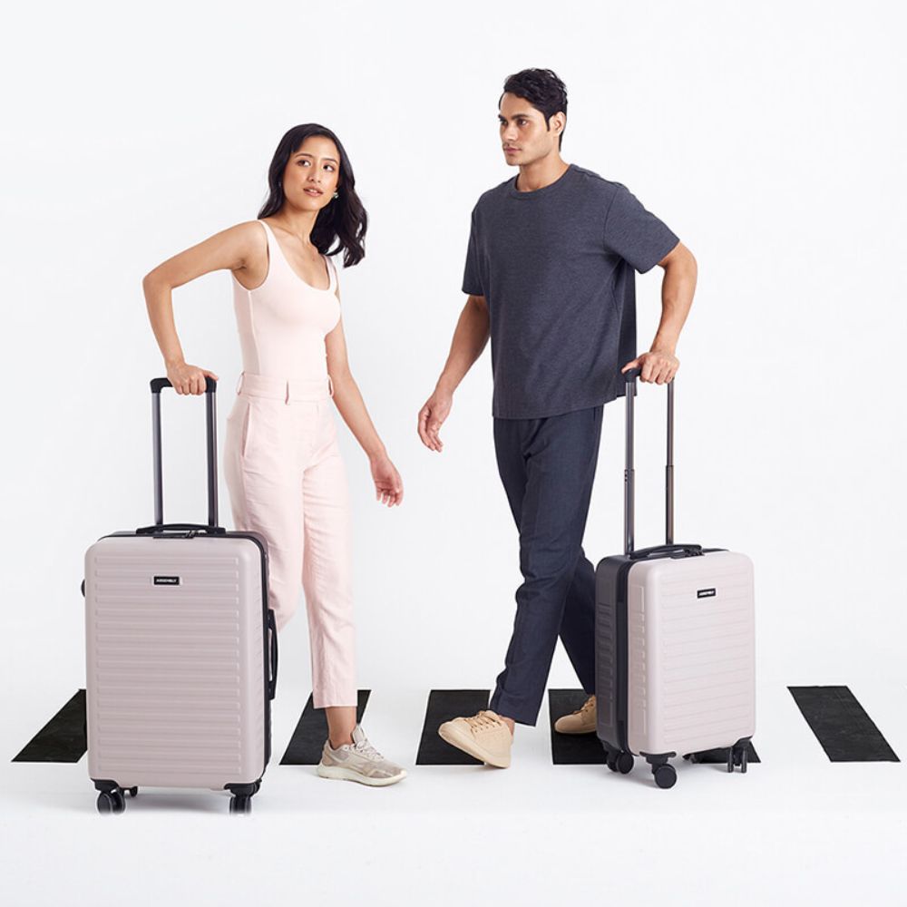 Two Tone Combo | Ivory-Grey | Cabin+Medium Hard Luggage