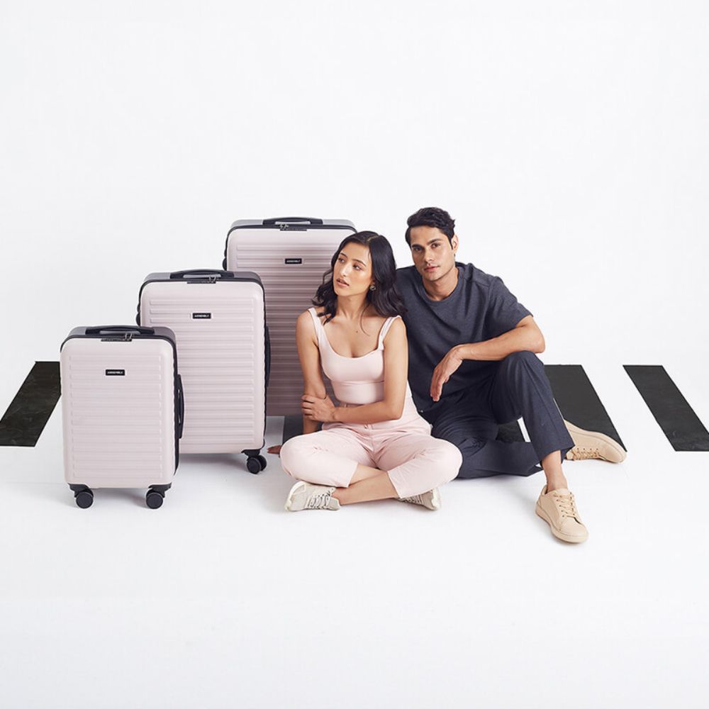 Two Tone Combo | Ivory-Grey | Set of 3 Luggage
