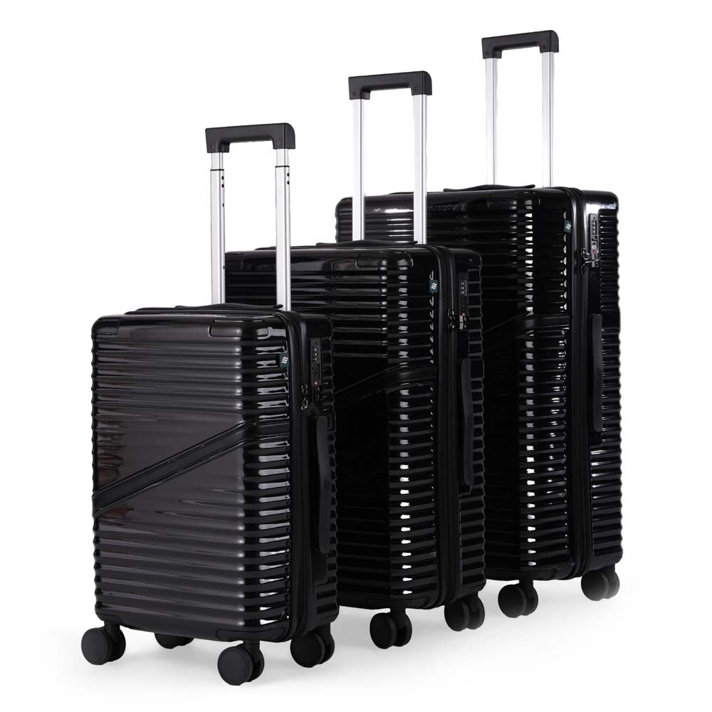 Oblique Combo | Black | Set of 3 Hard Luggage
