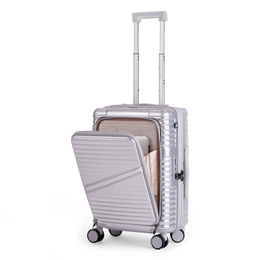 ObliquePro | Silver | Cabin Hard Luggage
