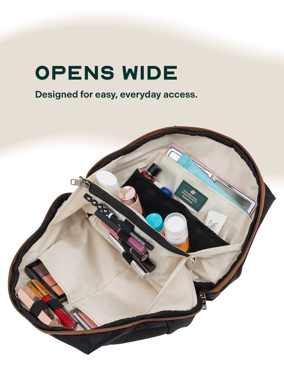 Odyssey Vanity Case | Black | Compact Travel Organiser For Long Or Short Trips