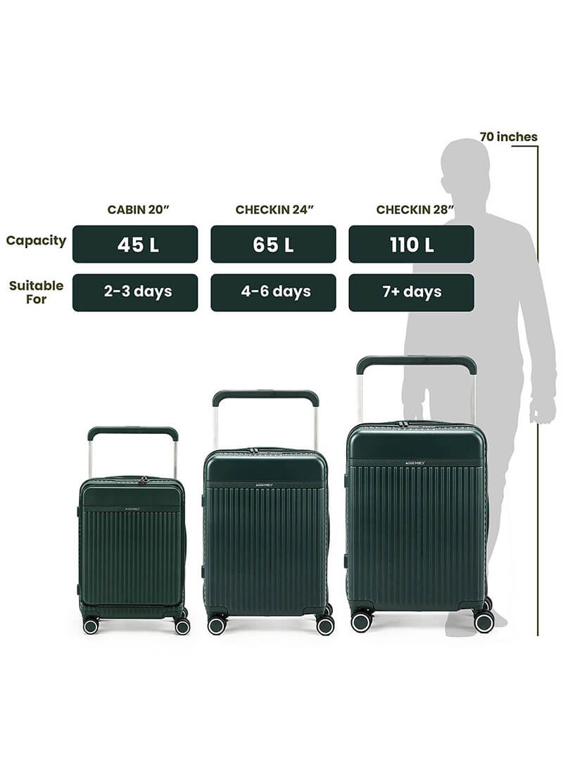 Rover Pro Combo | Green | Cabin+Medium Hard Luggage