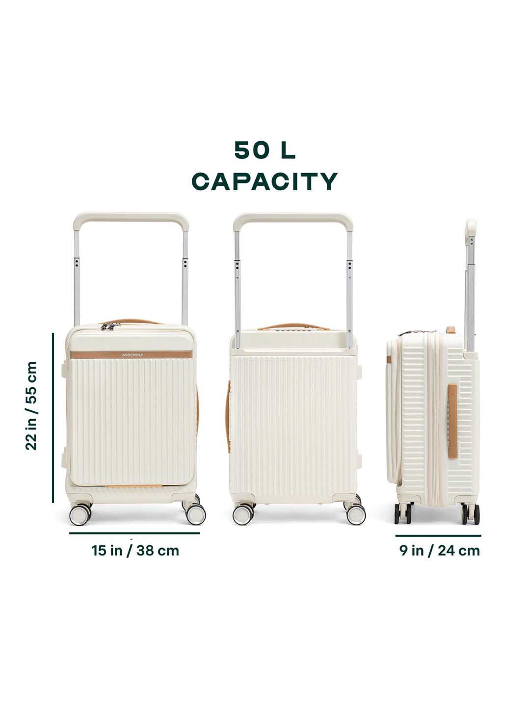 RoverPro | Moon-White | Cabin Hard Luggage