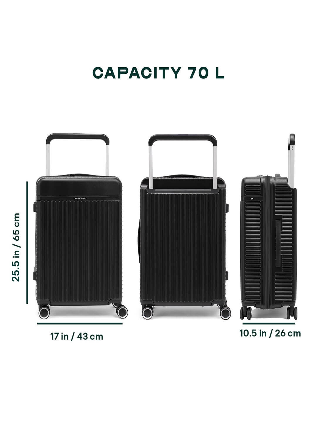 Buy Rover | Black | Medium Hard Luggage – Check In Hard Luggage Online in India | Assembly