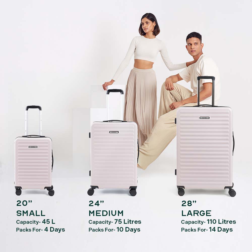Two Tone Combo | Ivory-Grey | Set of 3 Luggage