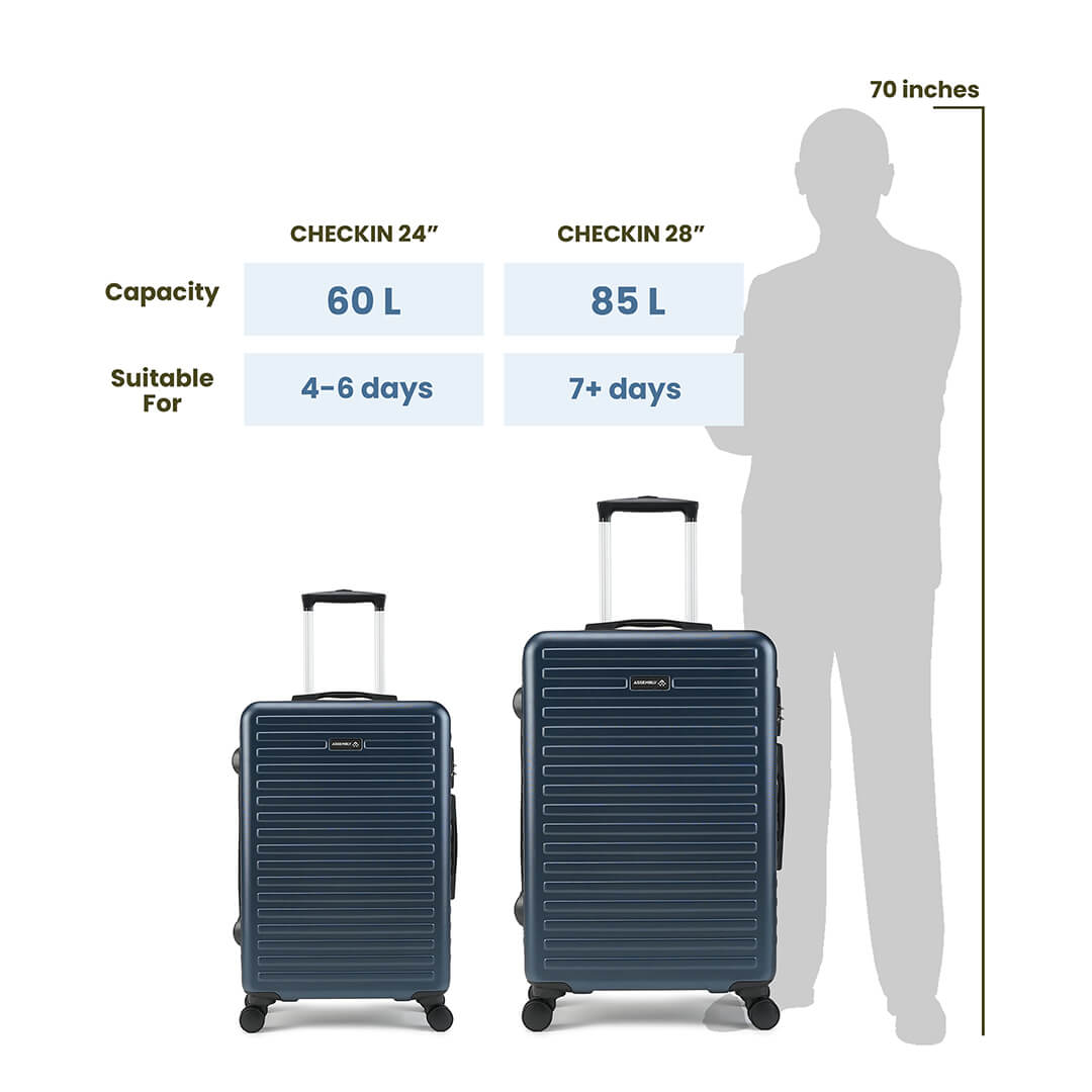 Unisex Stark | Hardside Luggage Combo Set Blue - (24"+28")