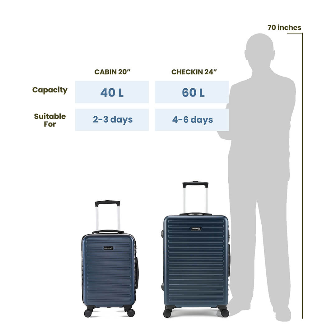 Unisex Starklite | Hardside Luggage Combo Set Blue - (20"+24")