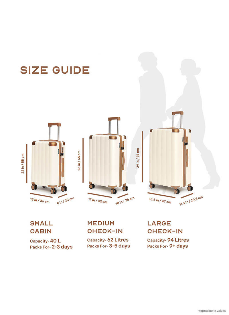 Iris Combo | Beige | Cabin+Medium Hard Luggage