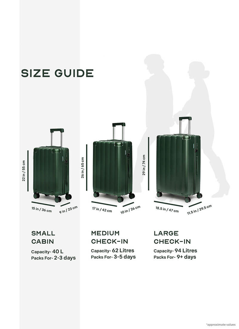 Iris | Green | Cabin Hard Luggage