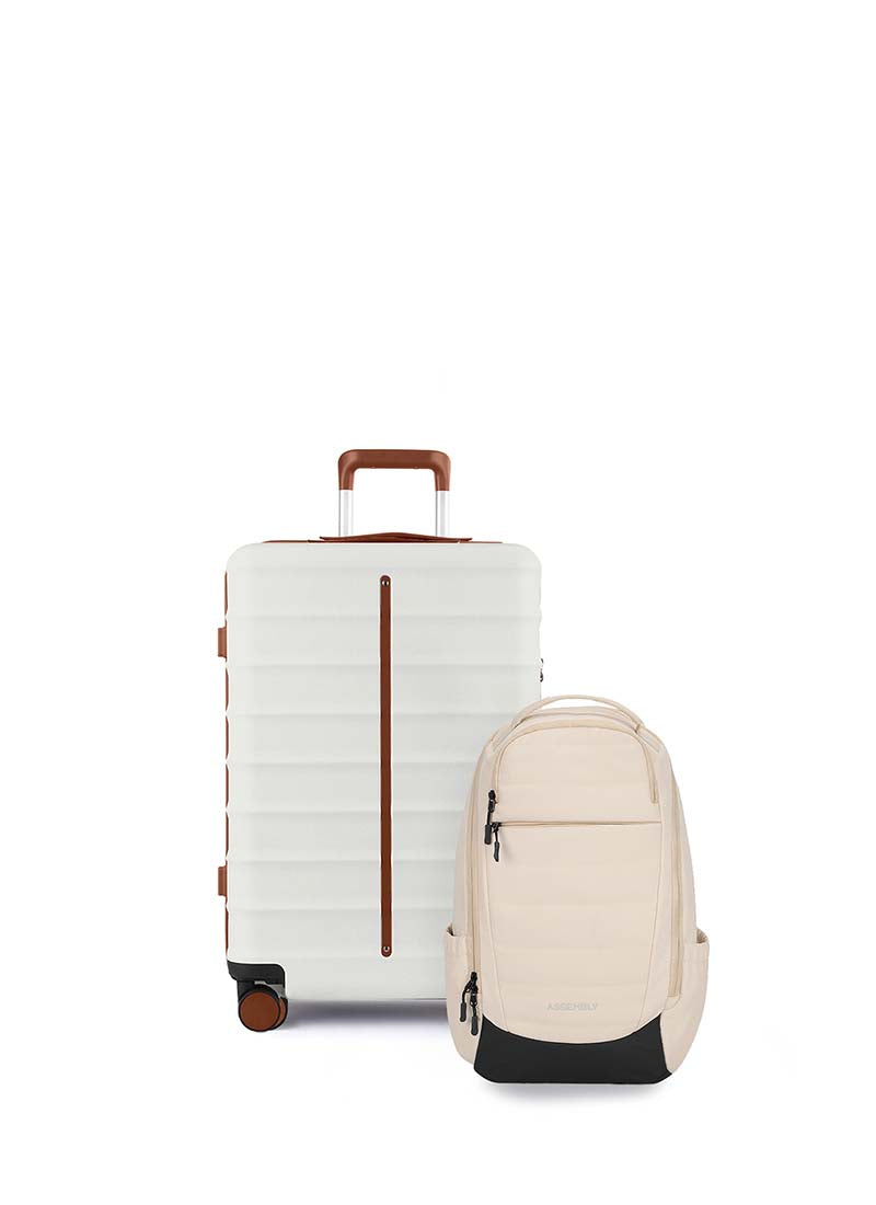 Odyssey & Float Backpack Combo | Sand White | Cabin Hard Luggage & Backpack