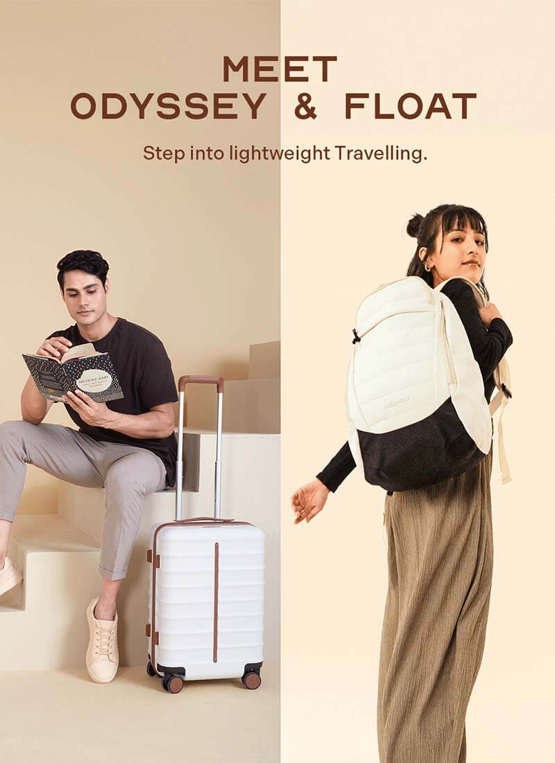 Odyssey & Float Backpack Combo | Sand White | Cabin Hard Luggage & Backpack