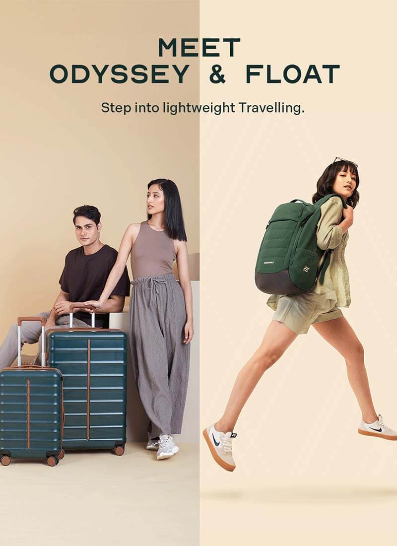 Odyssey Set of 2 & Float Backpack Combo | Forest Green | Cabin+Large Hard Luggage & Backpack