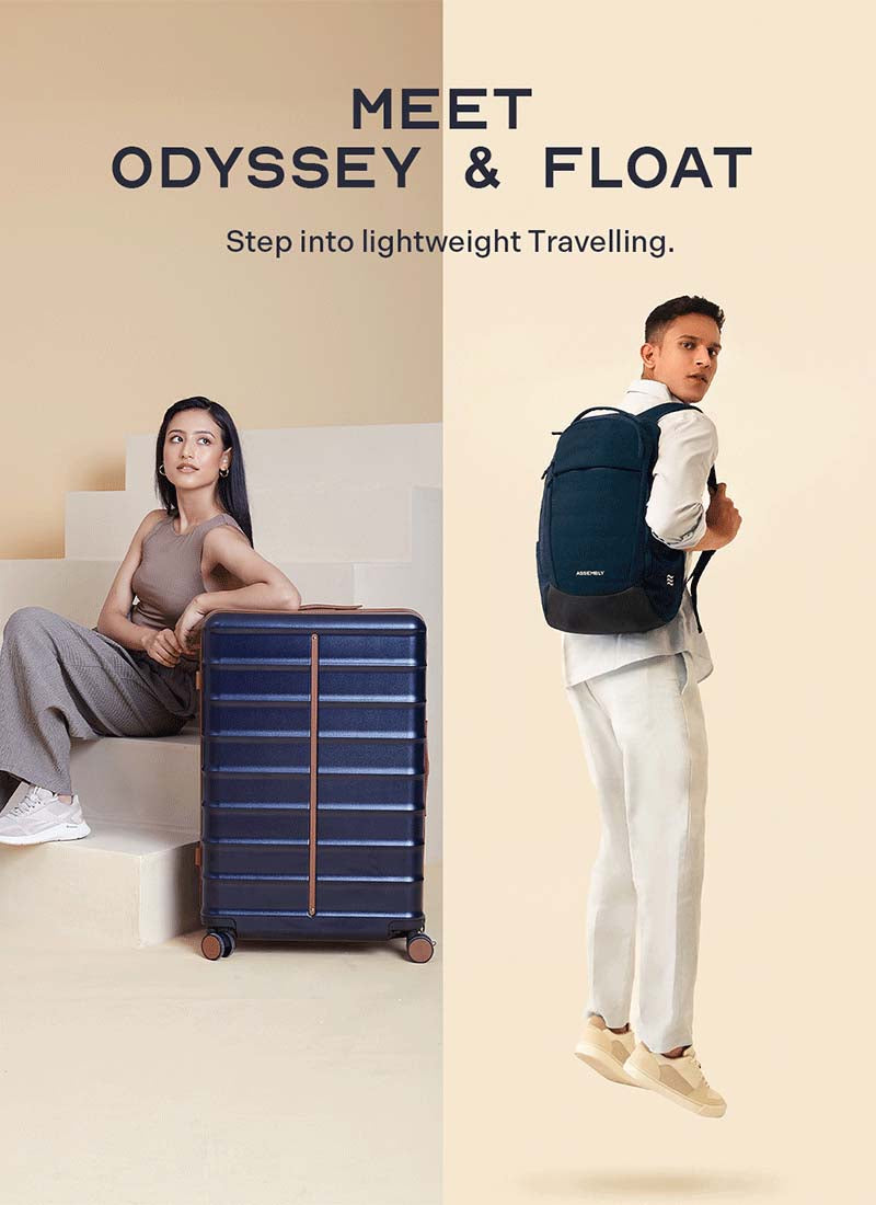 Odyssey & Float Backpack Combo | Ocean Blue | Large Hard Luggage & Backpack