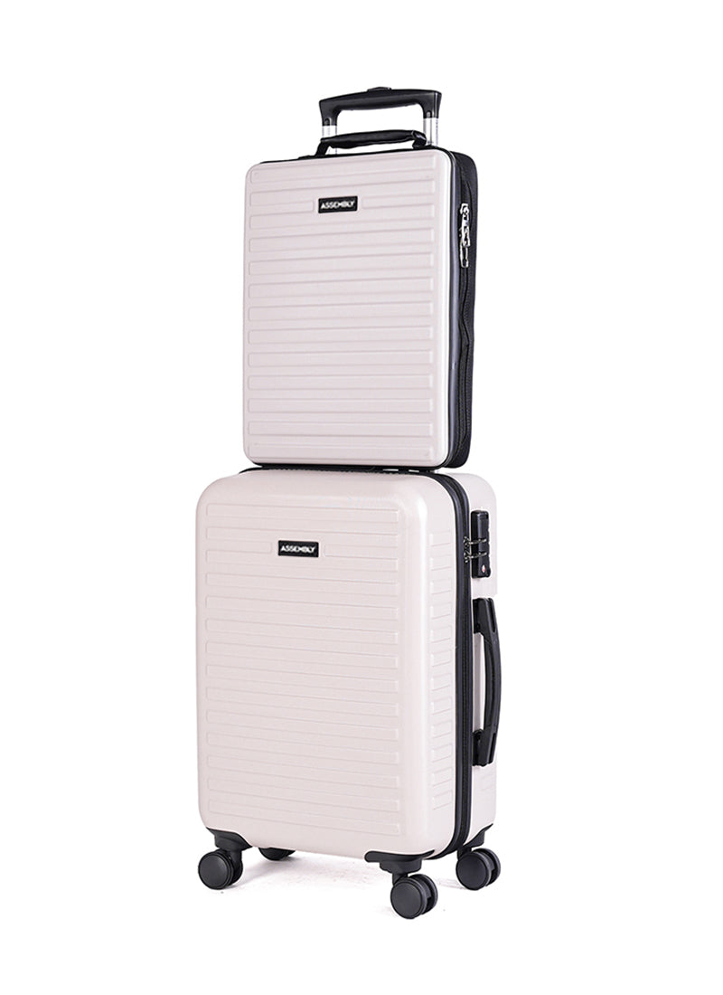 Stark+Edge Combo | Ivory | Cabin Hard Luggage with Backpack