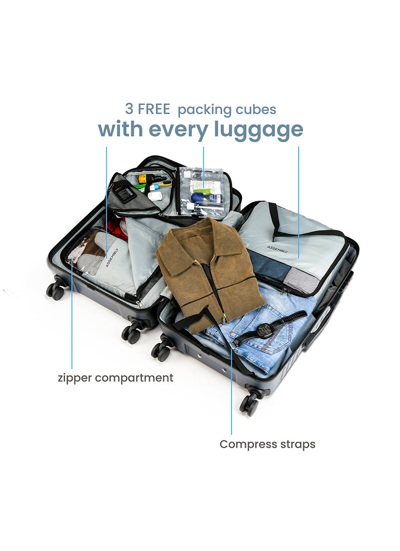 Scripted Print Combo | Cabin+Medium Luggage