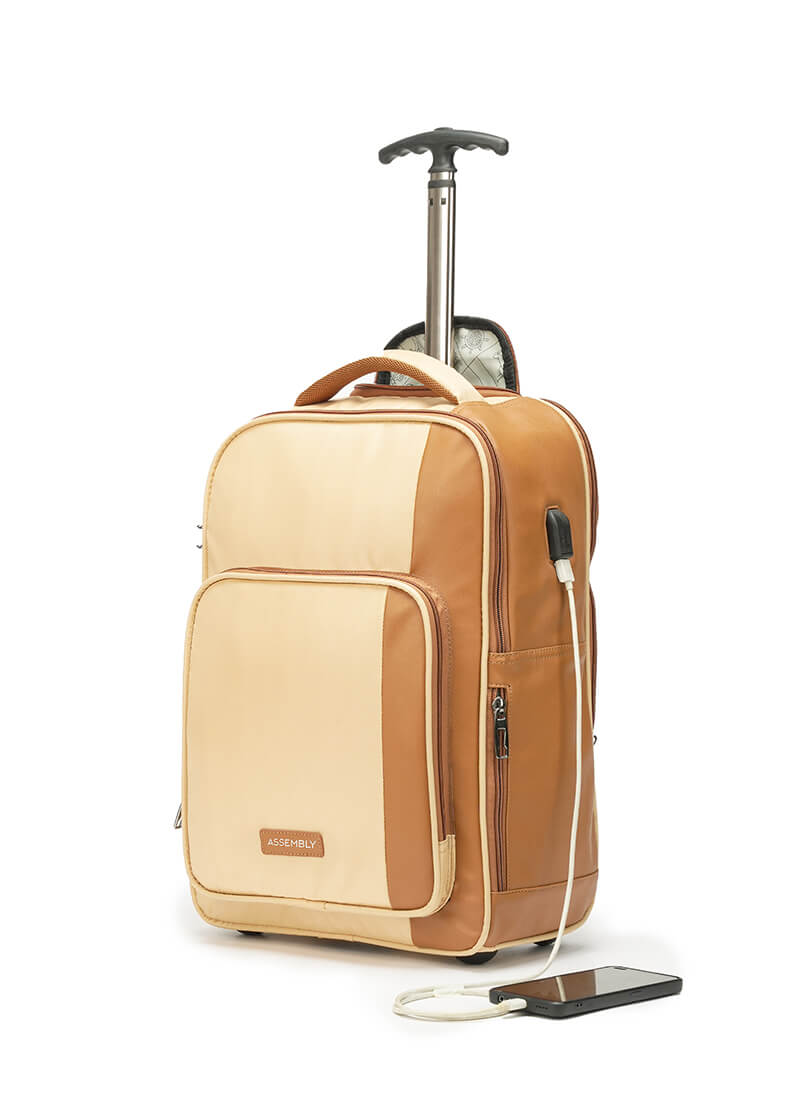 Jetson | Beige | Laptop Trolley Backpack
